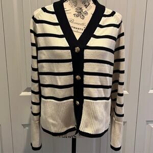 Massimo Ditti Striped Knit Cardigan